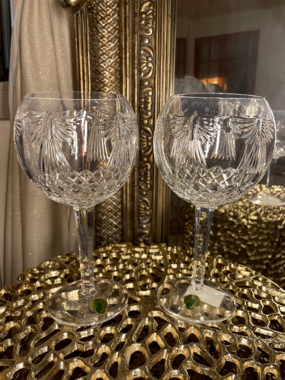 Pair Of Waterford Crystal Millennium Love Toasting Goblets